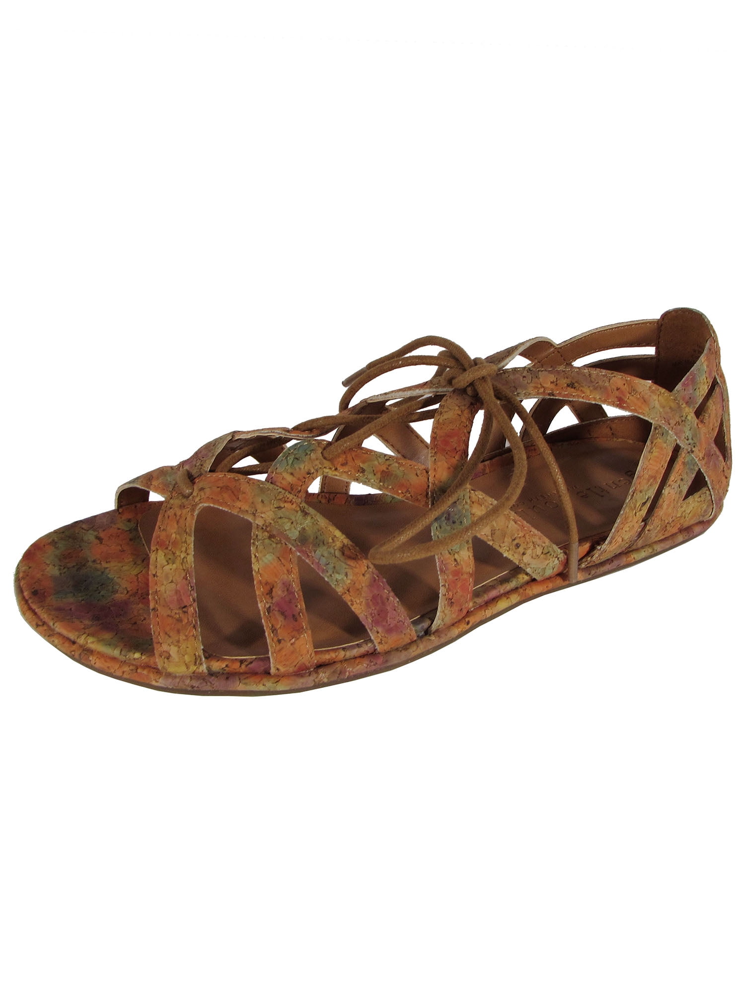 Gentle Souls Womens Orly Cork Flat Ghillie Sandal Shoes GS01652CW