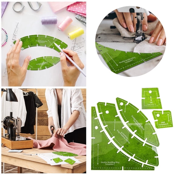 MENGBANN Double Wedding Ring Quilt Templates