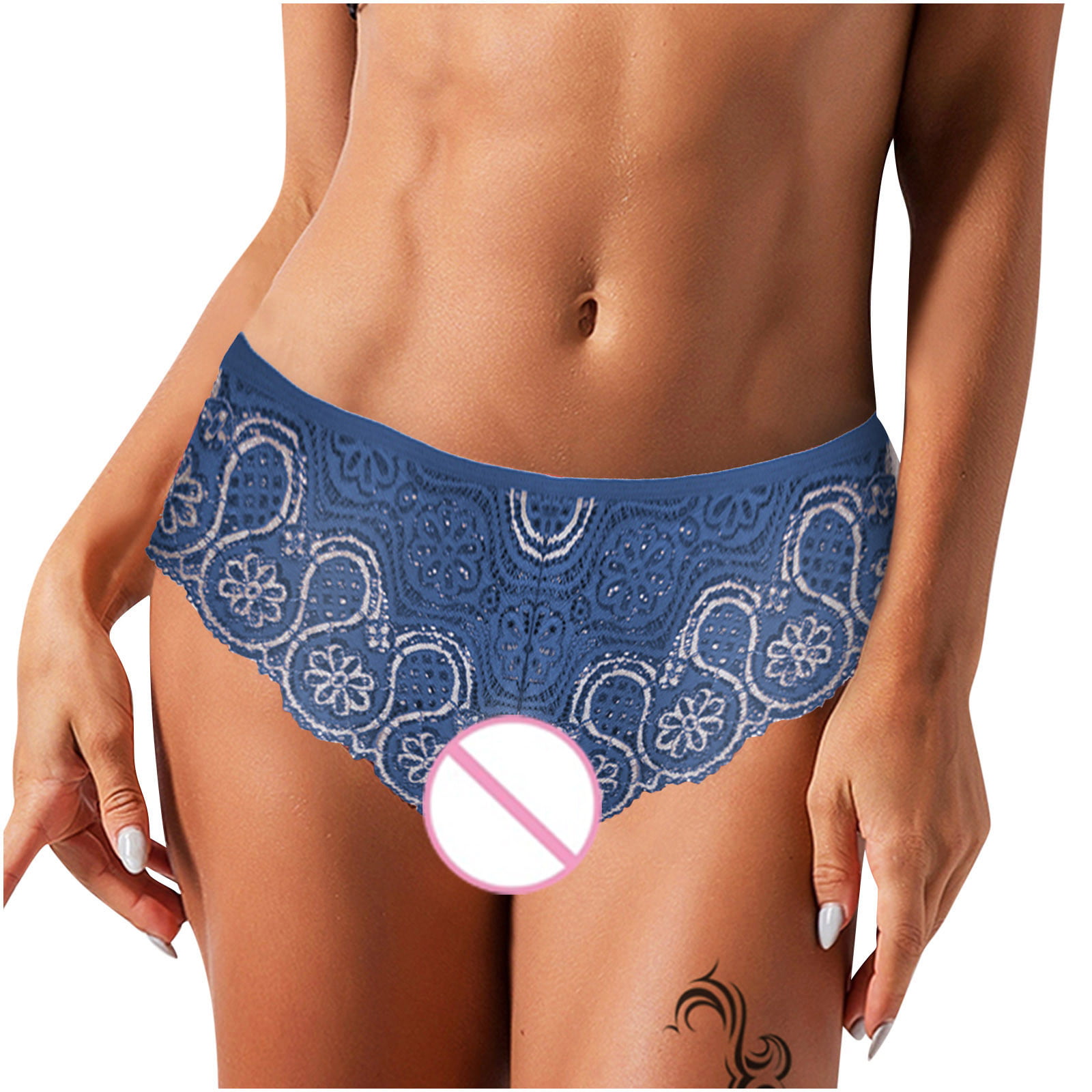 HUPOM Post Partum Underwear Women After Birth Underwear Briefs Leisure Tie  Seamless Waistband Blue L