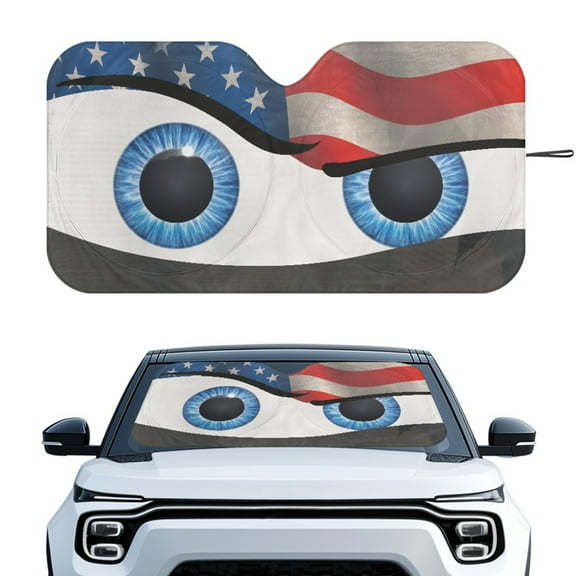 Yuyamidu Blue Ege Car Sunshades for Windshield Sun Shade American Flag Auto Front Window Sunshade for Car SUV Truck Van Accessories UV Protection Keep Your Vehicle Cool