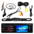 thumbnail image 1 of Pyle PLD34MUB 3'' LCD CD AM/FM Bluetooth Receiver Bundle Combo With License Plate Mount Rear View Backup Camera + Dash trim Kit & Wiring Harness For 1974-Up Chrysler/Dodge/Jeep Cars + Enrock Antenna, 1 of 5