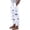 White, variant on White Linen Pants For Women Polka Dot Print High Waisted Casual Palazzo Trousers Wide Leg Loose Summer Beach Trousers With Pockets S