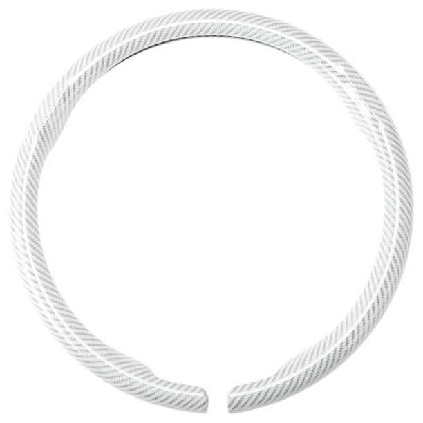 Funda de volante Unique Bargains Protector de volante de coche 14.96" Patrón de fibra de carbono blanco 1 pc
