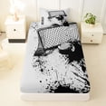 thumbnail image 3 of Erosebridal Sport Ice Hockey Boy Twin Sheet Sets 3pcs,Black White Watercolor Splash Bedding, 3 of 5