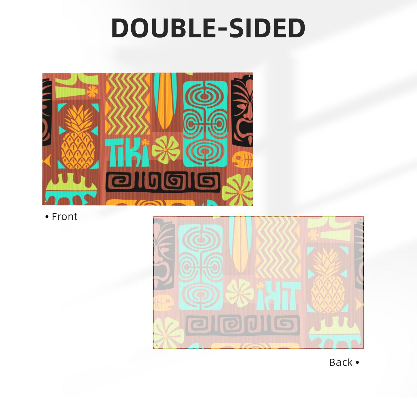 Retro Tiki Tribal Hawaiian Four Hole Decorated Banner Flag for Garden Yard Home Decoration Indoor Outdoor 4x6 Ft