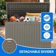 thumbnail image 4 of Dextrus 180 Gallon Double Wall Resin Deck Box, Outdoor Storage Box with Divider & Side Handles, Lockable, Waterproof, Light Brown, 4 of 10