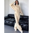 thumbnail image 4 of Women'S Two Piece Tracksuit Fall Long Sleeve Zip Up Sweatshirt Long Pants Outfits Jogger Sweatsuit Sets Apricot Color L, 4 of 8