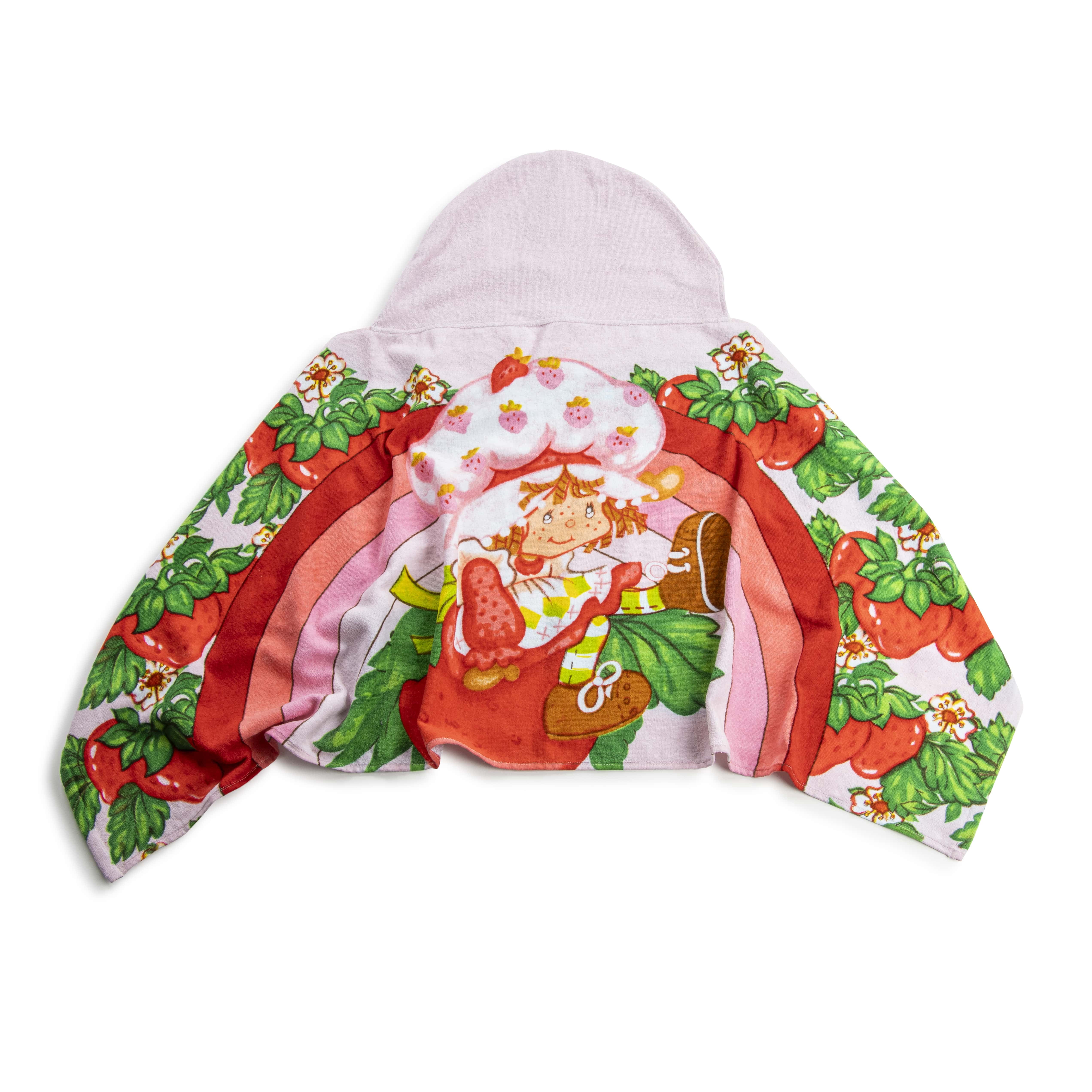 Strawberry Shortcake Rainbows Kids Hooded Towel Wrap, Cotton, Pink, Wildbrain
