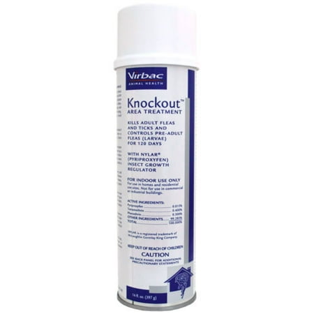 Virbac KnockOut Area Treatment 14oz Spray Kills Active Fleas & (Best Way To Kill Ticks On Dogs)