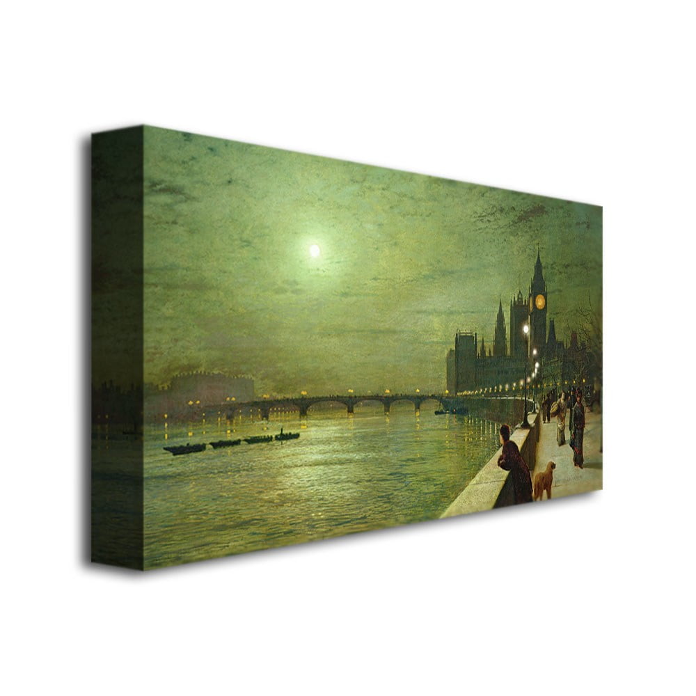 Trademark Fine Art "Reflections On The Thames" Canvas Wall Art by John Atkinson Grimshaw