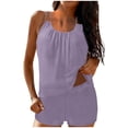 thumbnail image 2 of HOMBOM Tankini Swimsuit for Women Swimwear Modest High Waisted Purple Two Piece Young Womans Bathing Suit,Tropical Floral,S, 2 of 7