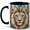 Black, variant on White Lion Coffee Mug, Jeweled Wildlife Mug, Ceramic 11 oz