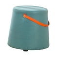 thumbnail image 3 of Abbracc Pouf Rond Portable Tabouret Banc pour Changer de Chaussures avec Poignée Gain de Place Uni Bleu Lac, 3 of 9