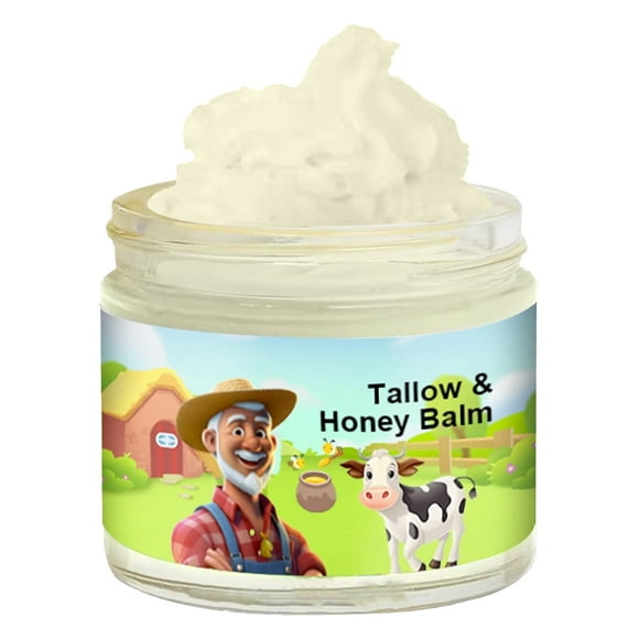 Tallow & Honey Balm | All-Natural Face Moisturizer with Grass-Fed Beef Tallow & Raw Honey | Hydrating Skincare for Soft, Smooth Skin | 2.12 FL OZ