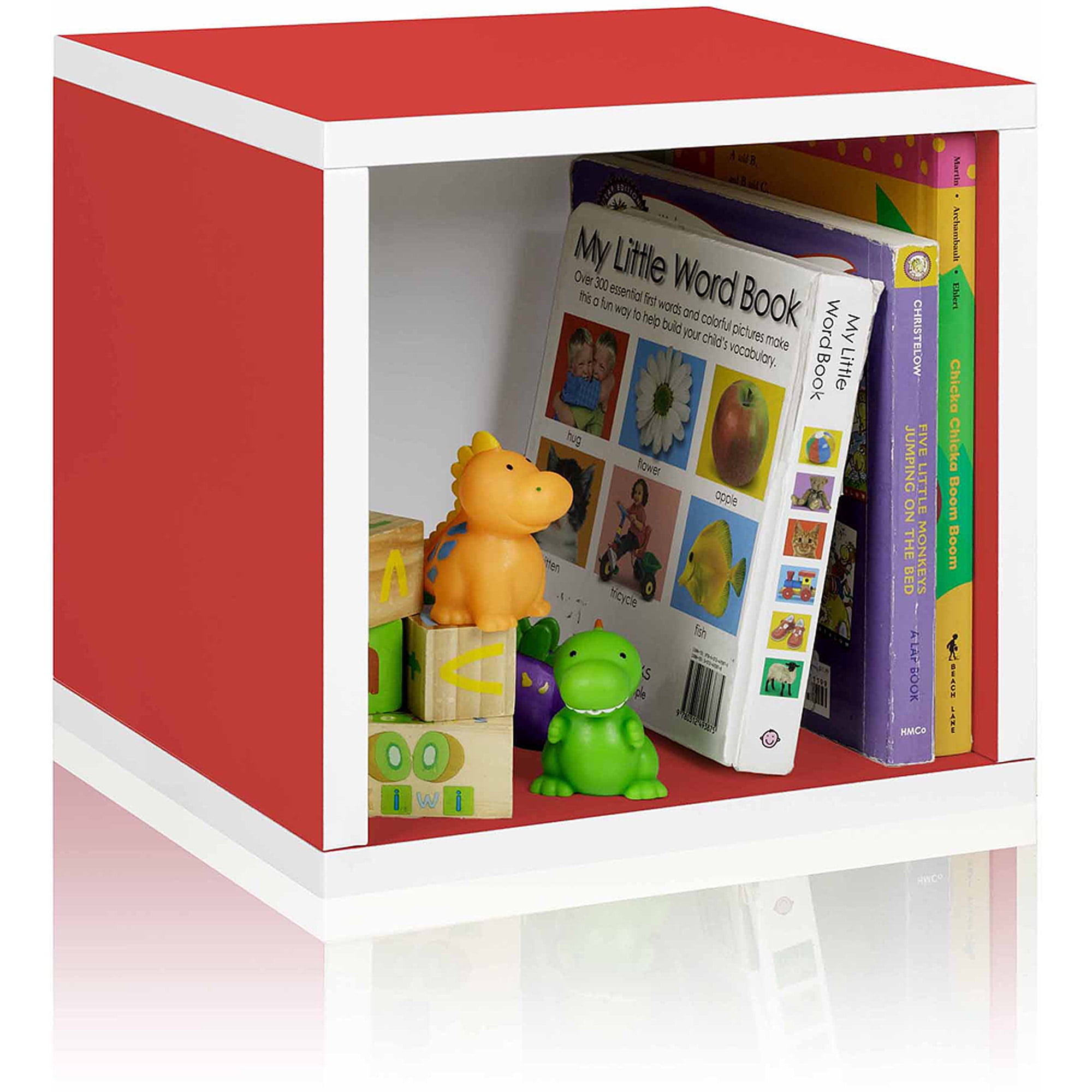 Way Basics Eco Stackable Storage Cube and Cubby Organizer, Red
