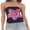 Dark Blue, variant on Women Tube Tops Flower/Zebra Pattern Print Strapless Tops Summer Fashion Backless Bandeau Shirts Streetwear
