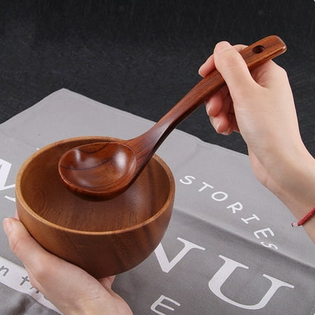 

Kitchen Wood Ladle / Soup Porridge Spoon / Rice Sauce Scoop Spoons 3 Sizes