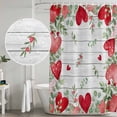 thumbnail image 4 of Valentines Love Heart Shower Curtain Set - 48" x 72" Washable Bathtub Curtain with 12 Hooks, Eucalyptus Red Love Heart Vintage Waterproof Fabric Stall Shower Curtains for Bathroom/Bathtub Décor, 4 of 6