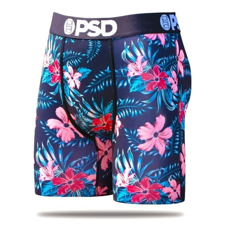 PSD Underwear Mens Floral Past Time Boxer Brief (Best Boxers In Mma)