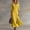 Yellow, variant on Women's Linen-Blend Maxi Dress, V-Neck Long Sleeve with Button Detail & Side Slit, Casual Summer Flowy Dress Red S