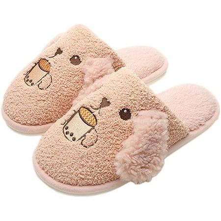 

PIKADINGNIS Women s Cute Animal Slippers Warm Winter Slip On Memory Foam Fuzzy House Slipper Plush Fleece Lined Shoes Indoor Outdoor