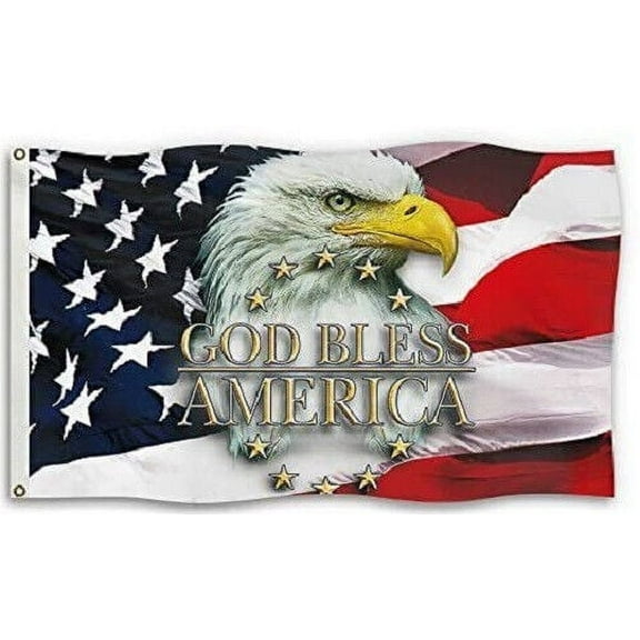 God Bless America 3 X 5 Ft The Usa Bald Eagle Decorative Flag
