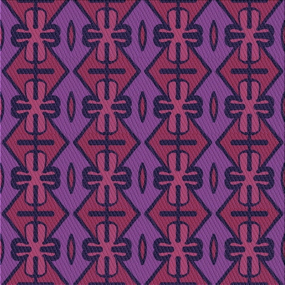 Ahgly Company Indoor Square Patterned Dimorphotheca Magenta Pink Area Rugs, 6' Square