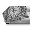 thumbnail image 3 of Nautical Soft Flannel Fleece Throw Blanket, Wind Rose Surrounded by Ornate Floral Arrangement Pattern Destination Graphic, Cozy Plush for Indoor and Outdoor Use, 50" x 60", Black White, by Ambesonne, 3 of 6