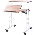 thumbnail image 1 of Sit-Stand Desk Cart Mobile Riser Standing Table Workstation Mobile Desk Height-Adjustable Sit to Stand Office Desk, 1 of 5