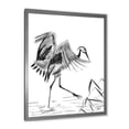 thumbnail image 2 of Designart 'Monochrome Japanese Oriental Crane Bird' Traditional Framed Art Print, 2 of 4