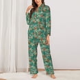 thumbnail image 2 of Fuzoiu Autumn Maple Leaves 1 Print Women's Long-Sleeved Pajama,Lounge Button Down Nightwear,Womens Notch Collar Pajama Set-Large, 2 of 7