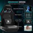 thumbnail image 4 of JONPONY Big and Tall 500LBS Ergonomic Gaming Chair, High Back Office Chair with Wide Wingless Seat and Thick Cushion, Comfortable Leather  Computer Chair Support Long Sitting,2D Armrests,Black, 4 of 9