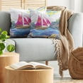 thumbnail image 5 of Ambesonne Nautical Throw Pillow Cover 2 Pack, Sun Sail Boat Vitray, 18", Multicolor, 5 of 5