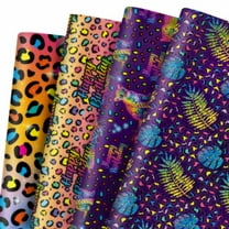 12 Sheets Rainbow Cheetah Wrapping Paper Neon Leopard Print Gift Wrapping Paper for Baby Shower Birthday Party Decor- 19.7 Inch x 27.5 Inch