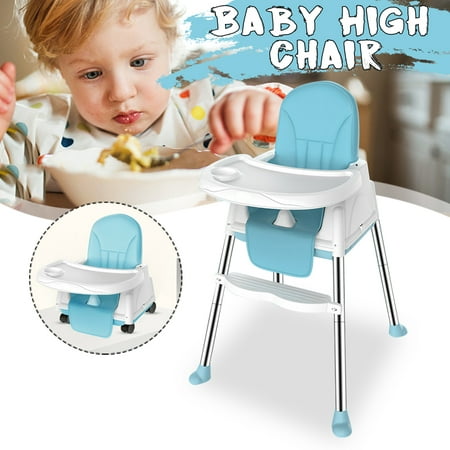3 in 1 Multi-Function Baby Toddler High Chair Adjustable Height Play Table Roll Wheel High Chair,High