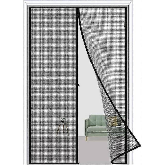 Cortina magnética negra para puerta de 80 x 210 cm, repelente de insectos y mosquitos, con imanes, sin necesidad de taladrar. s202412245167