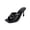 Black, variant on Womens Embossed Heeled Sandals Casual Slip On Slides Fashion Open Toe High Heels Summer Vacation Beach Party Wedding