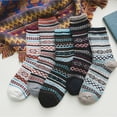 thumbnail image 3 of 5 Pairs Wool Socks for Women - Winter Thick Boot Cozy Crew Vintage Soft Calf Knit Warm Socks Gifts, 3 of 8