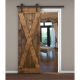 thumbnail image 1 of Essencaliy 28in x84in Solid Wood Barn Door, Made-in-USA Farmhouse Interior Sliding Barn Door With 5.25ft Barndoor Hardware Kit (DIY), 1 of 5