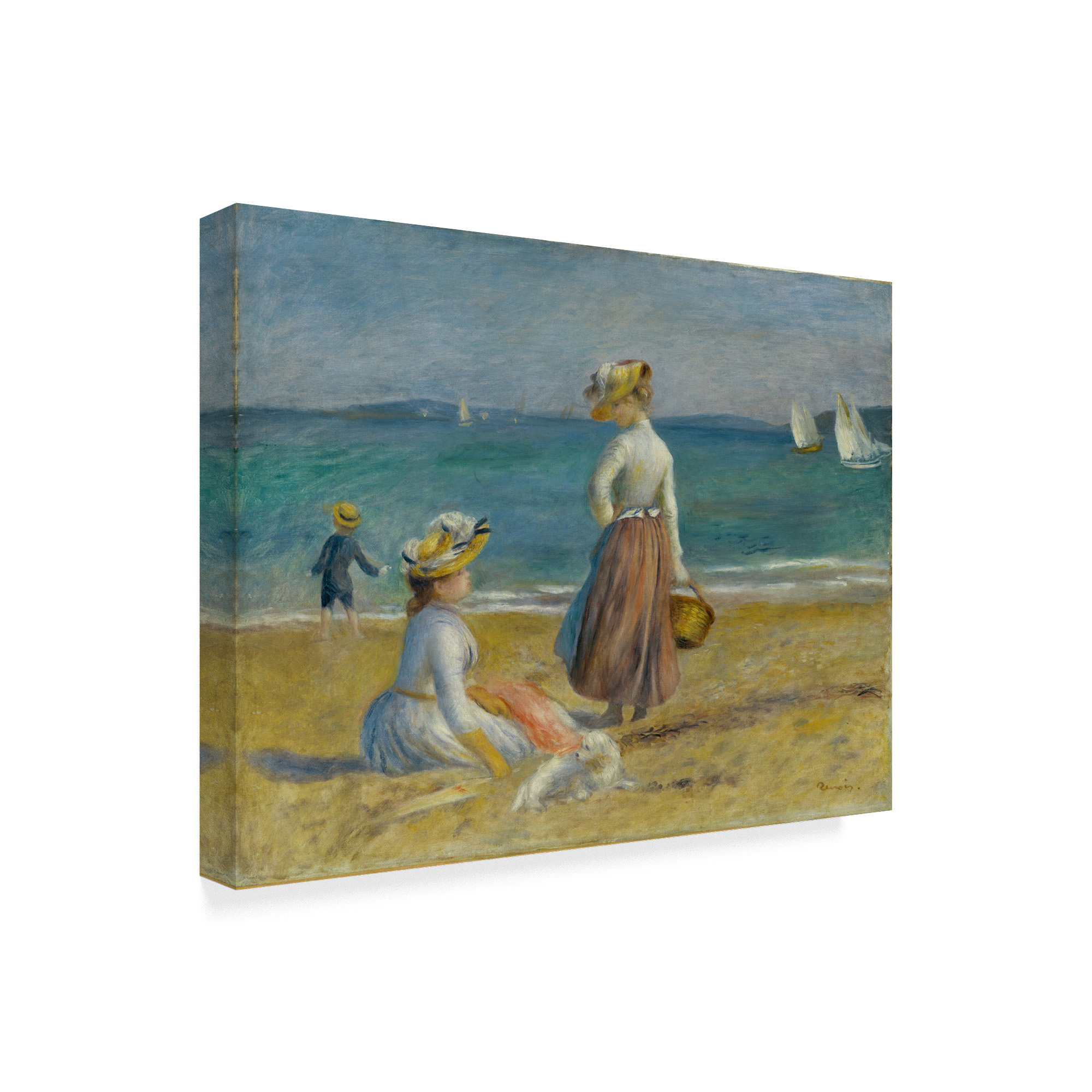 Trademark Fine Art 'Figures On The Beach' Canvas Art by Pierre Auguste Renoir
