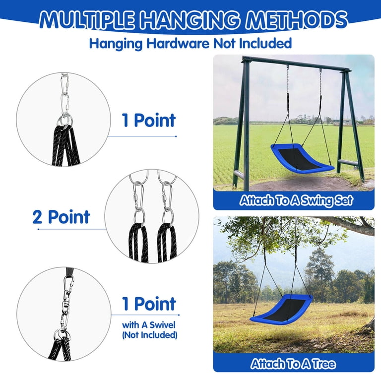 Gymax 700lb Blue Platform Tree Swing for Kids and Adults, 32x60