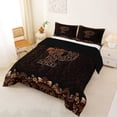 thumbnail image 2 of Erosebridal Brown Leopard Print Queen Comforter Set for Girls Women, Monogrammed P Bedding Comforter Set, Black Reversible 3pcs, 1 Comforter and 2 Pillowcases, 2 of 6