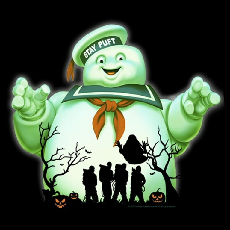 Men s Ghostbusters Halloween Stay Puft Marshmallow Man Pull Over Hoodie Black Medium