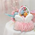 thumbnail image 2 of Cesta de flores de conejo Sunnimix con orejas de conejo de Pascua Color Rosa, 2 of 8