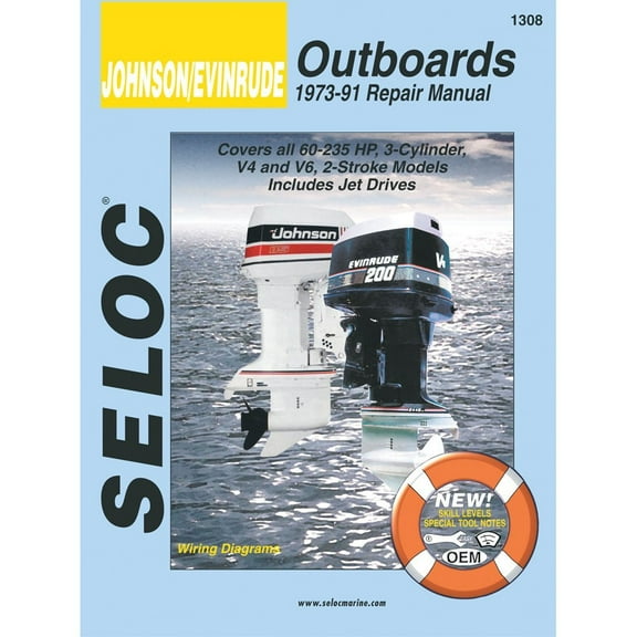 Seloc  1308; Repair Service Manual, Fits Johnson Evinrude Outboard Vol Iv 1973-1991