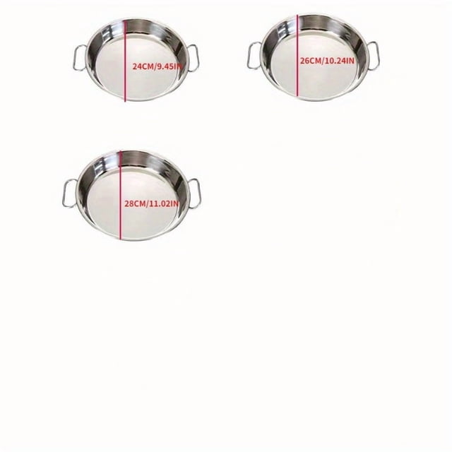 Dsseng304 Stainless Steel Dinner Plates Set Large Flat Bottom Serving Dishes Multi-Purpose Round Tray for Cake Rice Salad - Reusable Durable Kitchenware