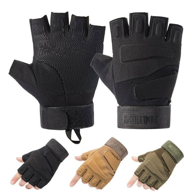 Training Motorcycling Climbing Cycling Fingerless Military Gloves Half Finger Tactical Breathable Lightweight Outdoor Gloves for Shooting Gym