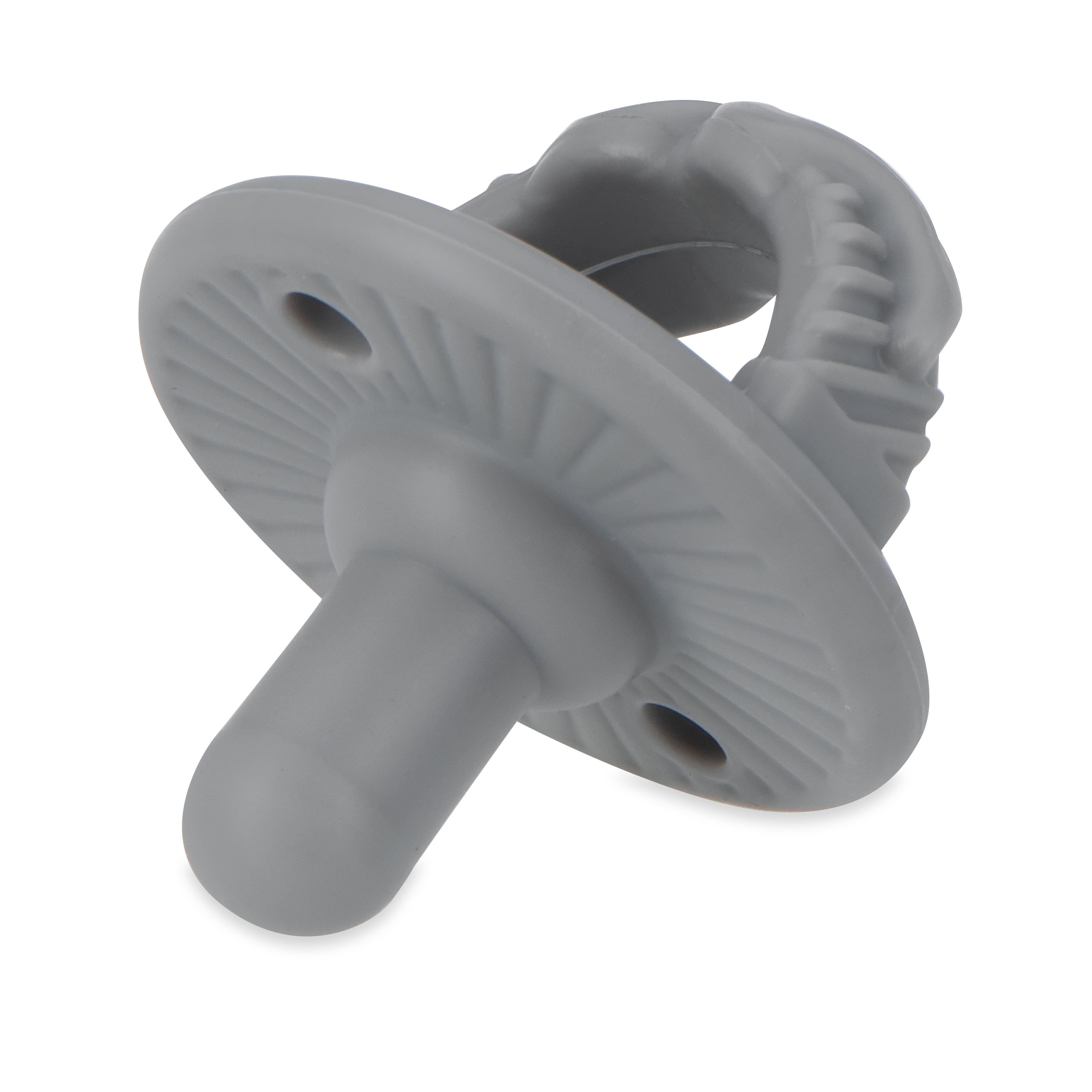 Nuby 3-D Sili Soother Baby Pacifier, Rocket and Mustache, 2 Pack