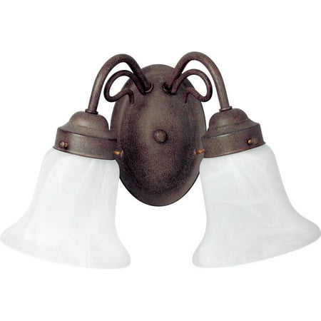

Progress Lighting P3368-33 2-Light Bath Bracket With Etched Alabaster Style Glass Cobblestone