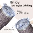 thumbnail image 4 of Bohemian Style 20oz Tumbler with Lids & Straws, Insulated Stainless Steel Coffee Mug, Double Wall Vacuum Travel Cup, Leakproof, 4 of 5